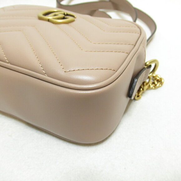 Gucci GG Marmont Quilted Shoulder Bag Leather Pink - Picture 6 of 9